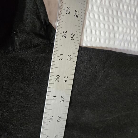 Free People Oversized Women's Sm Linen Blend V-Neck Long Sleeve Top Boho Hippie - Picture 4 of 6